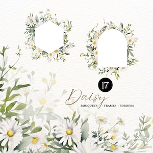 Clipart marguerite aquarelle pure fleur de mariée Marguerite aquarelle fleur PNG faire-part de mariage fleur blanche Clipart Clipart mariage aquarelle