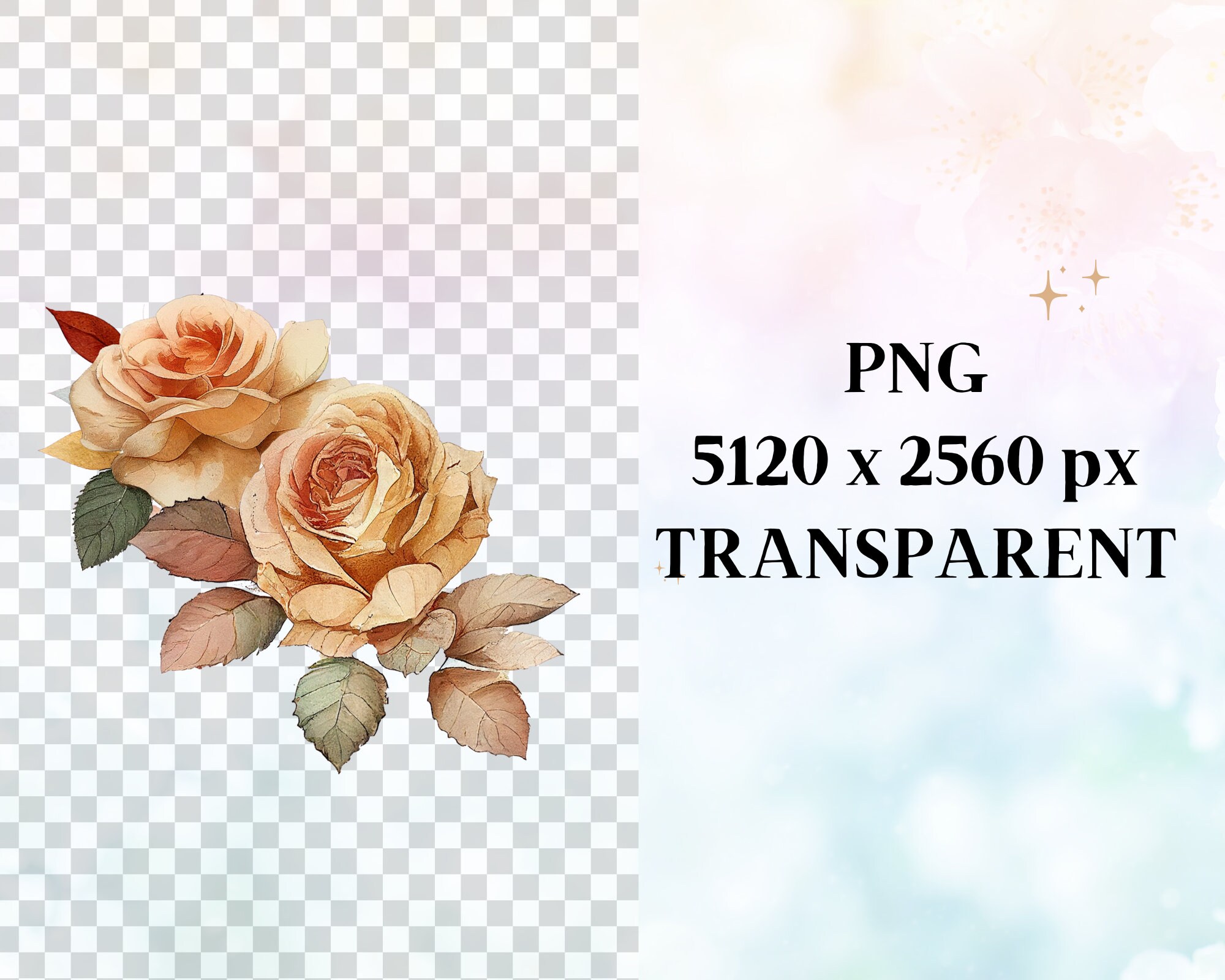 Watercolor Roses Flowers Clipart, Premade Roses Flowers, Flowers ...