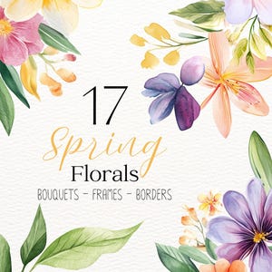 Watercolor Spring Flower Clipart Wildflower Spring Flowers PNG Watercolor Flower Bouquet Clipart Floral Spring Romance Summer Wild Floral
