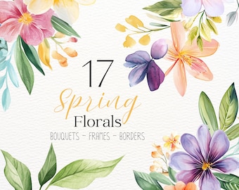 Aquarell Frühlingsblume Clipart Wildblumen Frühlingsblumen PNG Aquarell Blumenstrauß Clipart Floral Frühling Romantik Sommer Wild Floral