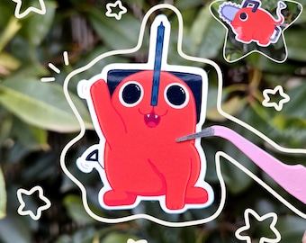 Pochita Glossy Vinyl Stickers