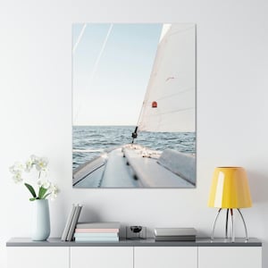 Sailing Yacht Boat Sunny Bow - Sailing Canvas Art