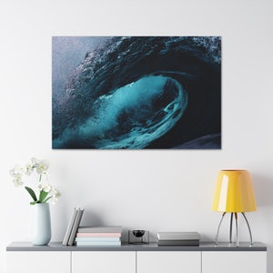 Tunnel estivo delle onde dell&#39;oceano, decorazione da parete su tela pronta per essere appesa