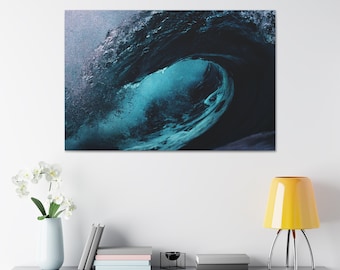 Ocean Waves Summer Tunnel - Ready To Hang Canvas Wall Art