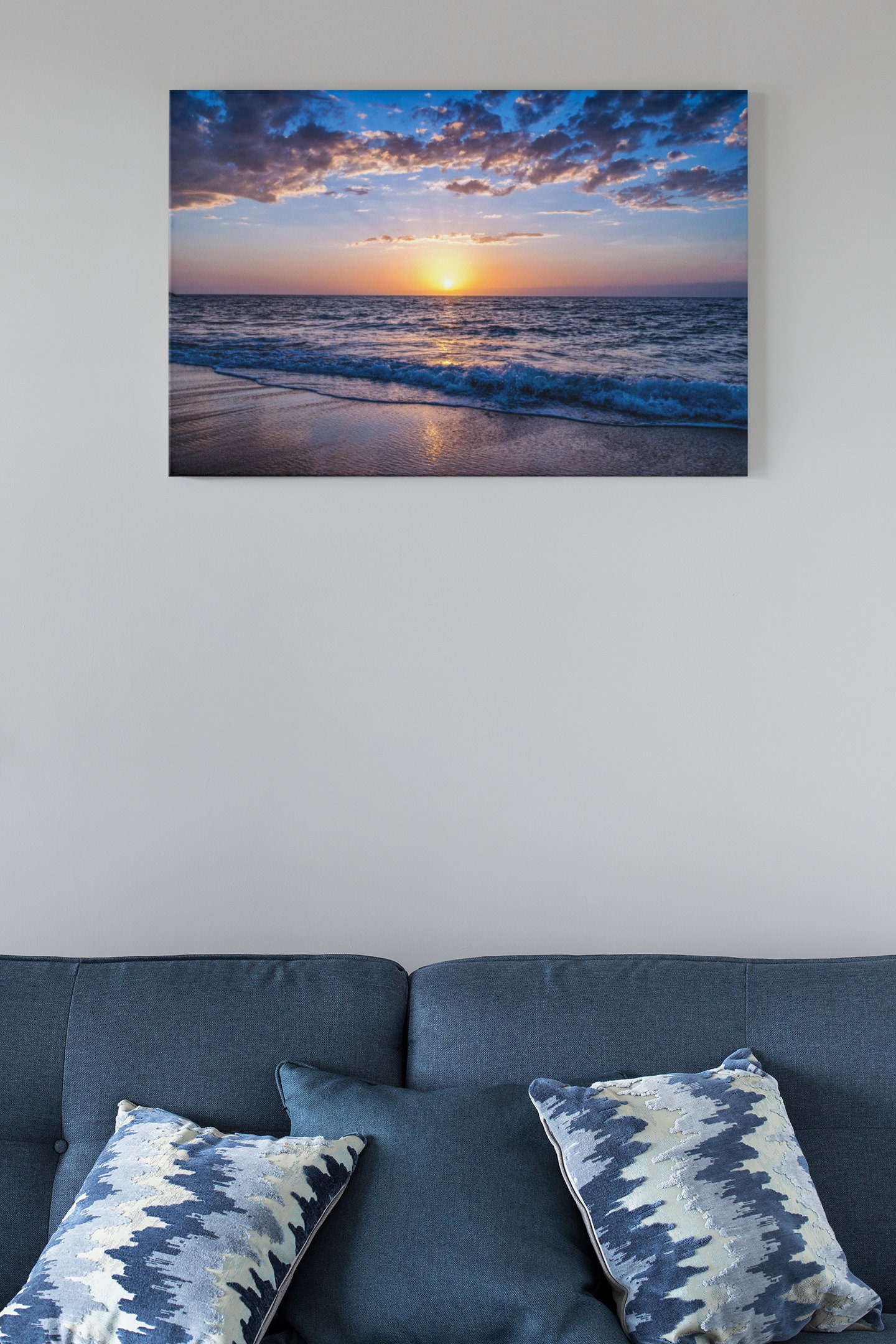 Beach Ocean Waves Nature Sunrise Vacation Ready to Hang Canvas Wall Art ...