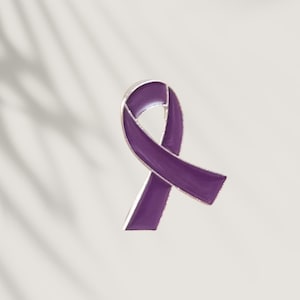 Purple Ribbon Enamel Pin
