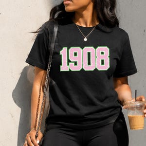1908 Varsity Distressed Number Shirt|  Gildan Women's Fit