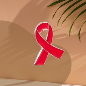 Red Ribbon Enamel Pin