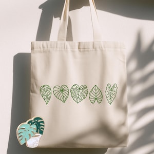 Monstera Deliciosa enamel pin and/ or  tote gift set