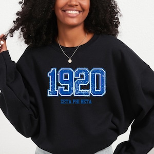 Sudadera de cuello redondo Zeta Phi Beta de 1920