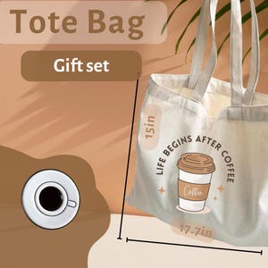 Espresso Shot on Saucer Enamel pin and/ or  Tote Gift set