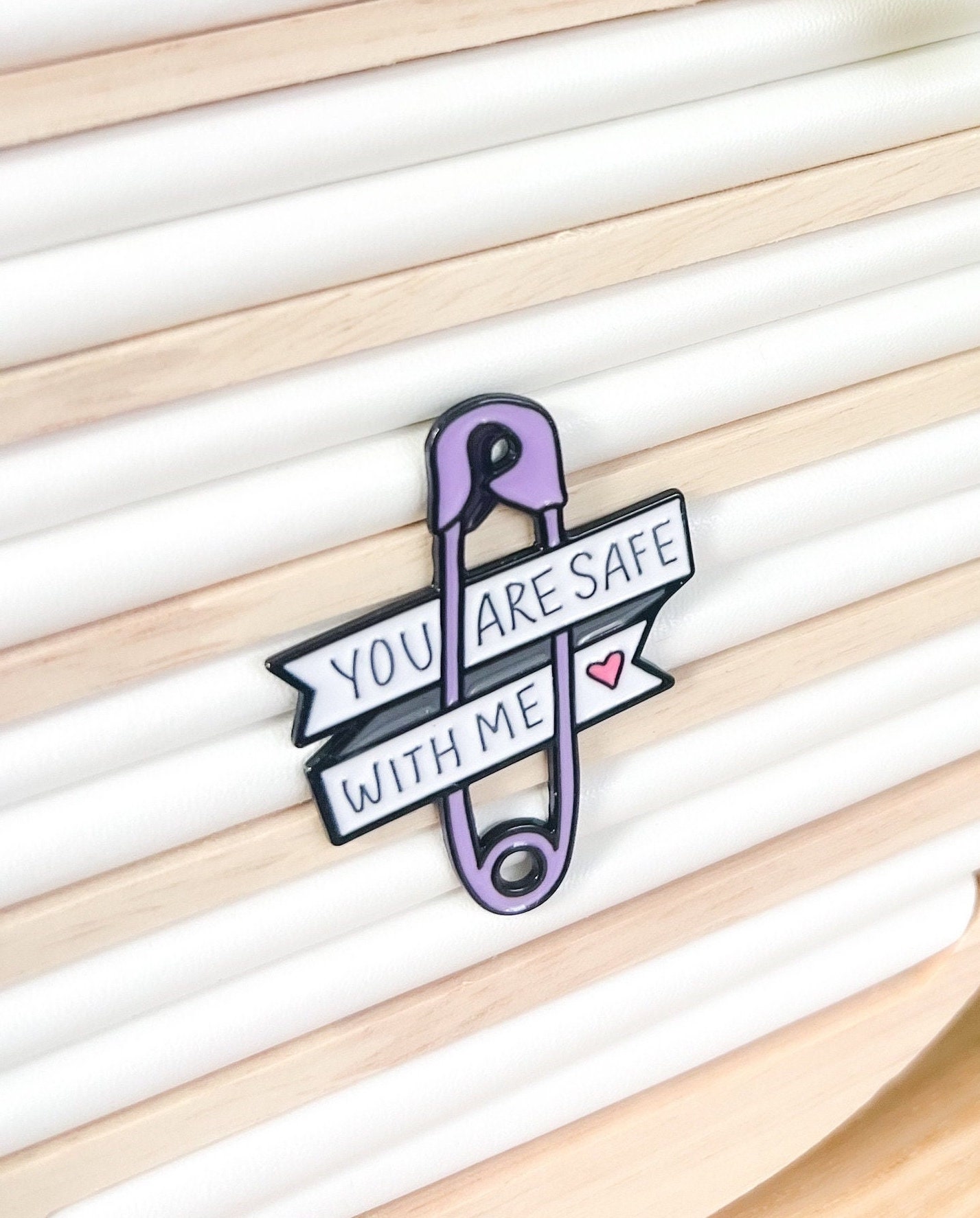 Safety Pin you Are Safe With Me Enamel Pin Etsy