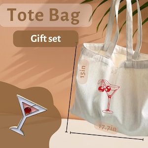 Martini Enamel pin and/ or  Tote Gift set