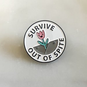 Survive enamel pin, Self Love Gift, Plant Gift, Funny Cartoon Pins