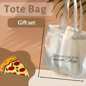 Pepperoni Pizza Enamel pin and/ or  Tote Gift set