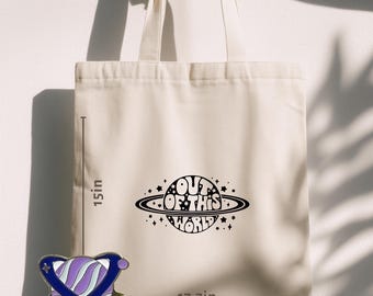 Deep Purple Planet Enamel pin and/ or  Tote Gift set