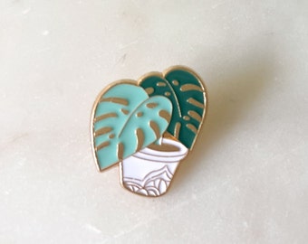 Monstera Deliciosa Enamel Pin, Cheese plant pin, Plant Lovers Pin, Plant parent gift, Cute Sneaker Enamel Pin