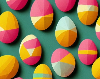 Easter pattern Geometric  printable, seamless, crafting