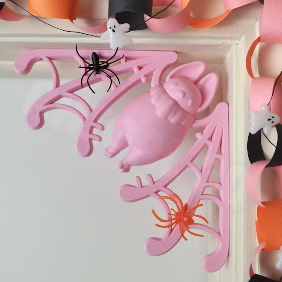 Halloween Door Window Shelf Decor Gift Spiderweb Bat | Cute Kawaii Spooky Pastel Goth Fantasy | 3D Printed PLA
