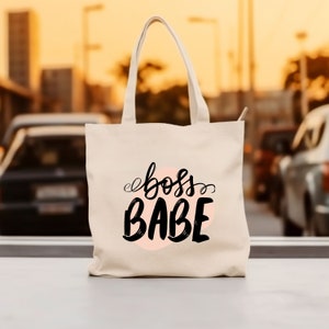 Canvas Tote Bag Tote Bag Boss Babe Tote Bag Gift for Her Girl Power Bag Shoulder Bag Ambitious Woman Bag Boss Lady Bag Boss Bag Summer Tote