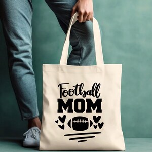 Football Mom Cotton Canvas Tote Bag Mother&#39;s Day Gift Football Mom Gift Football Mom Bag