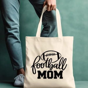 Football Mom Cotton Canvas Tote Bag Mother&#39;s Day Gift Football Mom Gift Proud Football Mom