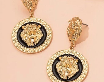 Lions Head Earrings