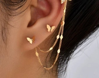 Earlobe clasp earrings