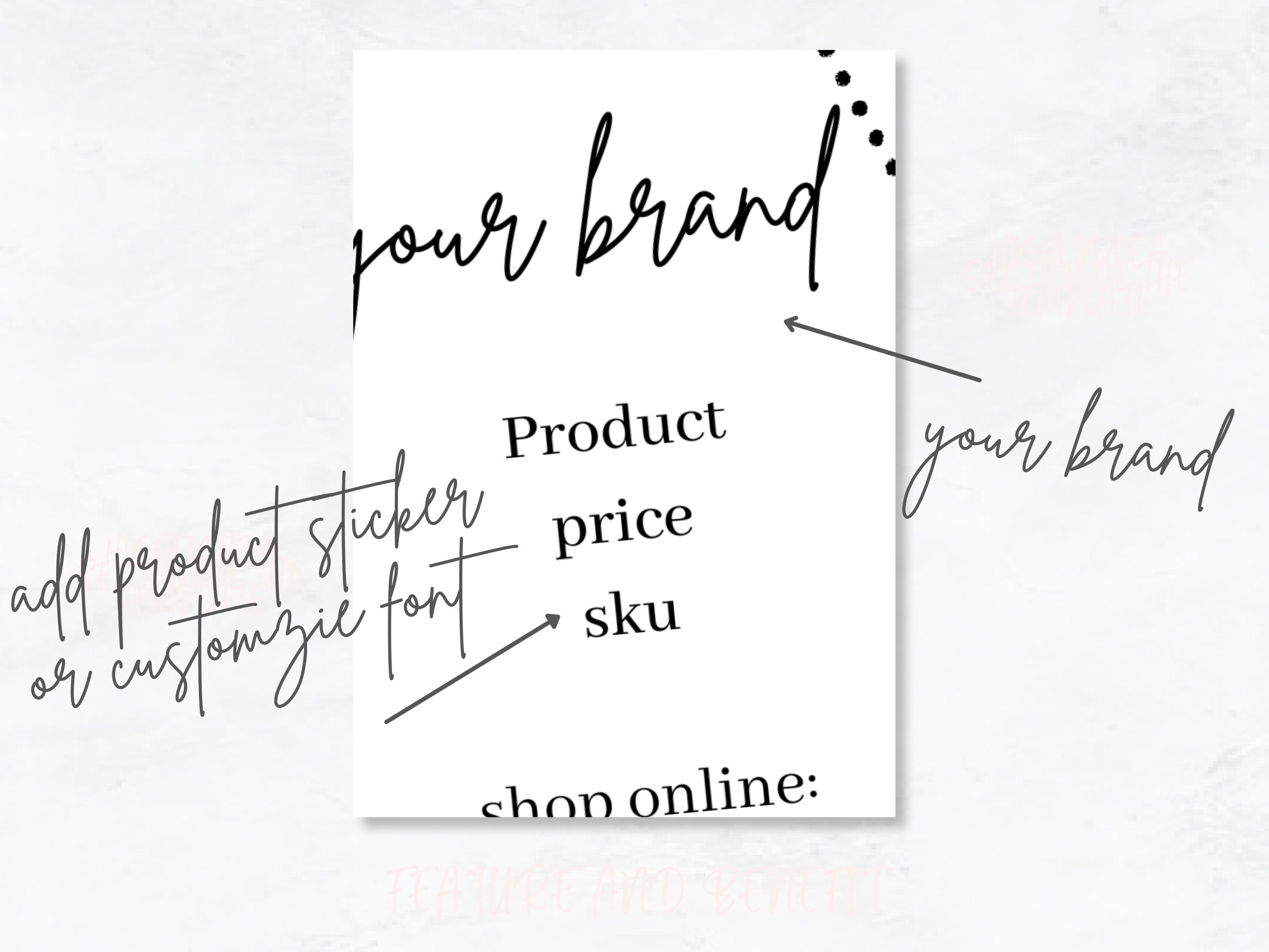 Editable Hanging Tags Template, Printable Fashion Label Template