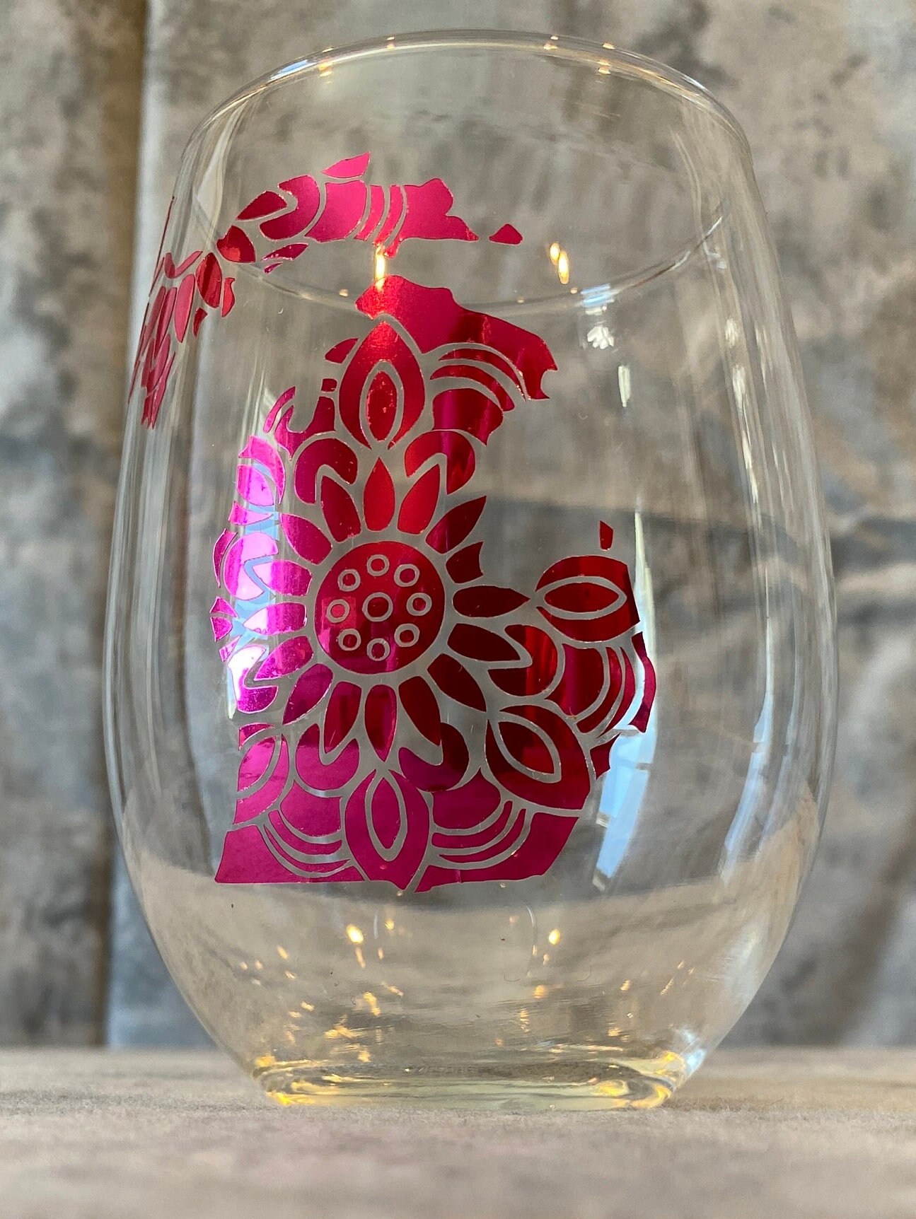 Hand Painted Stem Wine Glass, Boho Elephant Wine Glass, Set of 3, Hand Wash  Only
