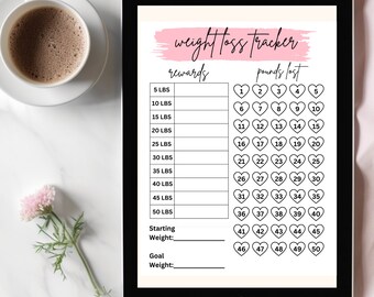 Weight Loss Reward Template, Printable Weight Loss Tracker, Digital ...