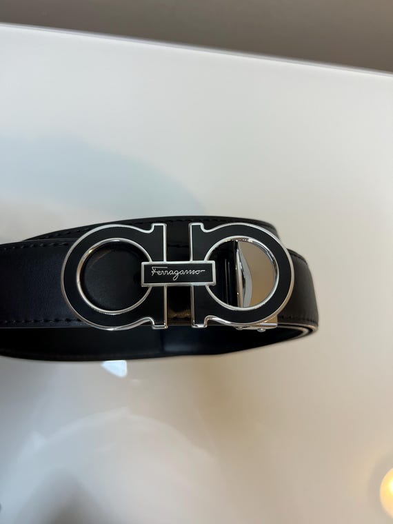 Men’s Gold Feragamo inspired leather belt