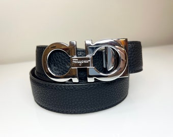 Men’s Gold Feragamo inspired leather belt
