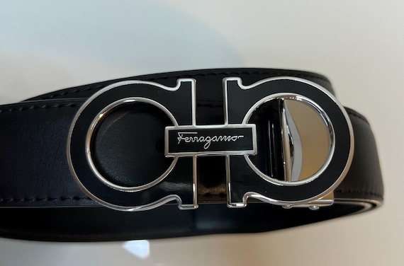 Men’s Gold Feragamo inspired leather belt
