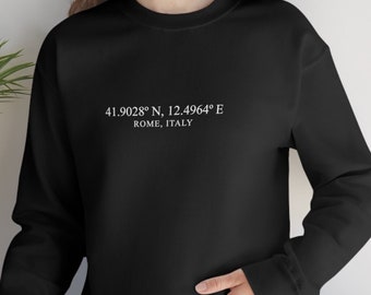 Rome Coordinates Sweatshirt | Unisex Travel Crewneck Pullover