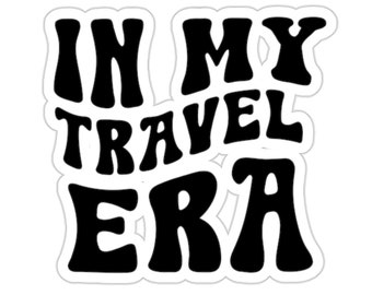 In My Travel Era Sticker | Groovy Suitcase Decal