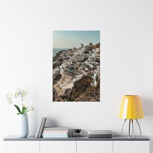 Santorini Greece Poster | Oia Santorini Greece Photography | Matte Travel Poster | Gift for Traveler | Travel Gift | Mediterranean Wall Art