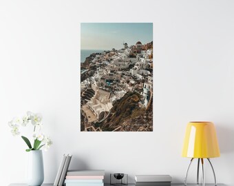 Santorini Greece Photography Poster | Oia Travel Wall Art