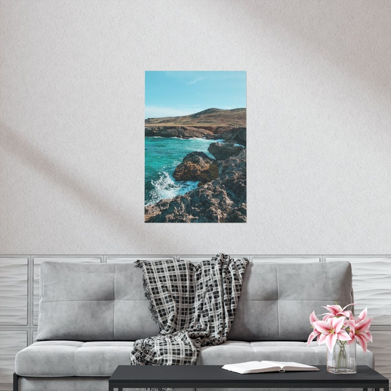 Aruba Seascape Poster | Arikok National Park, Travel Photography image 1