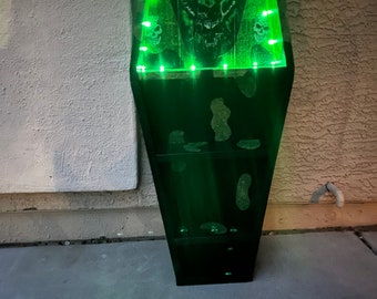 3ft Coffin Shelf with Lights Personalization Available