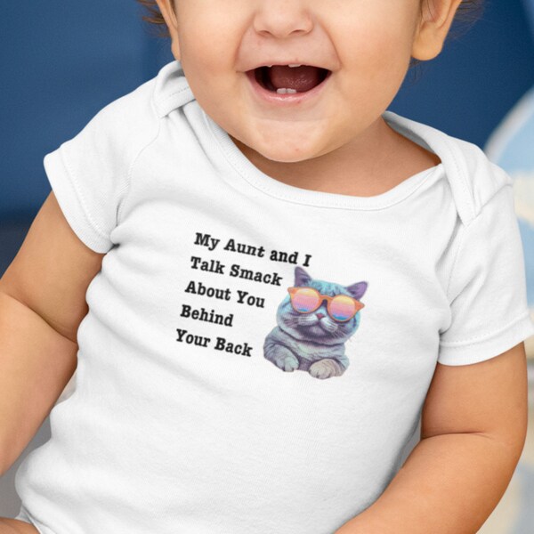 My Aunt and I Talk Smack About Your Behind Your Back | Muslim Baby Gift from Auntie | Infant Jersey Bodysuit 6-24 months