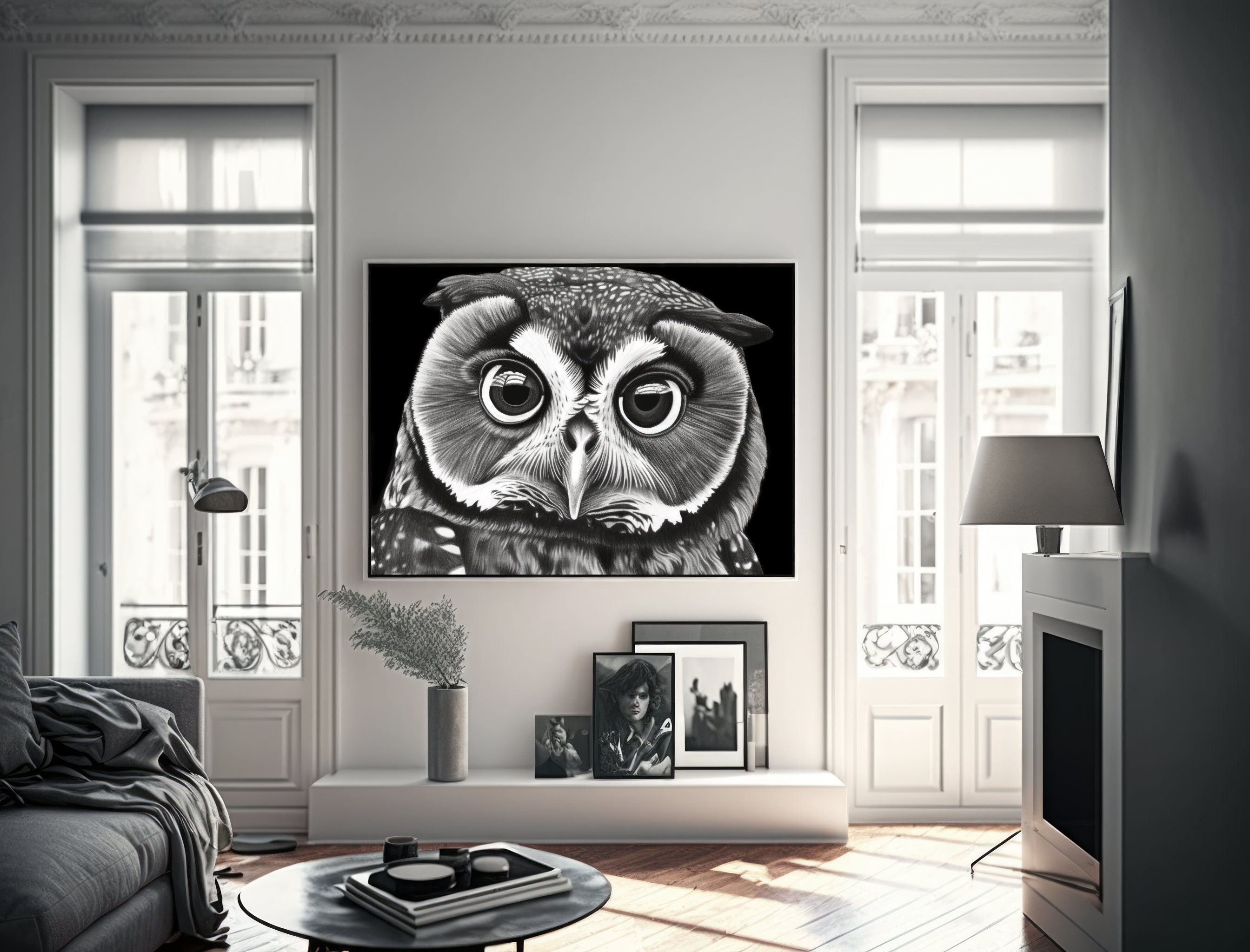 Enigmatic Observer - Digital Download Art - Intriguing B&W Pencil ...