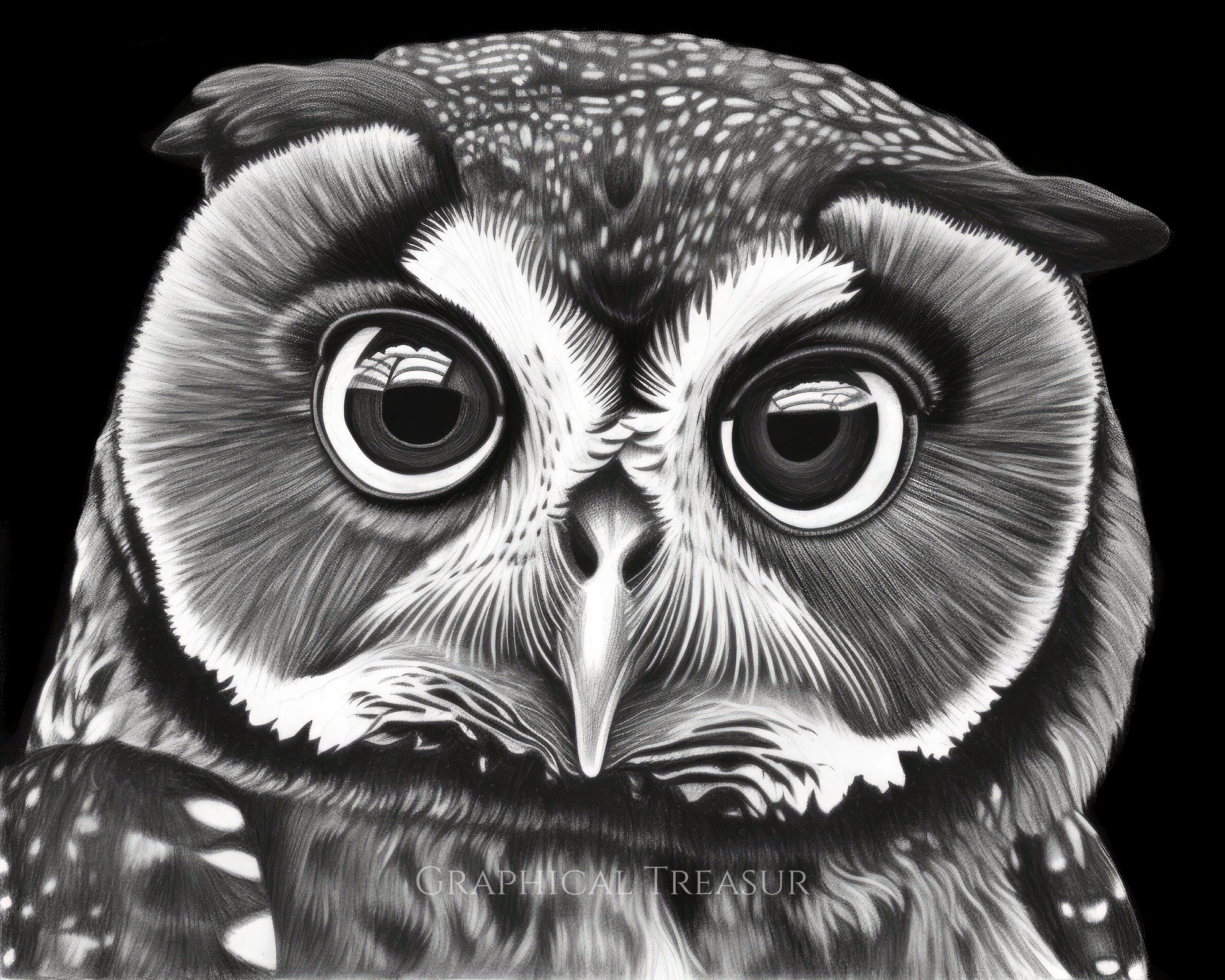 Enigmatic Observer - Digital Download Art - Intriguing B&W Pencil ...