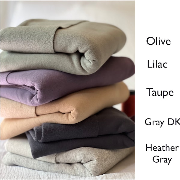 NEW*Sweatshirt Fleece fabric, Premium Quality Brushed French Terry, Sold by half yard or per yard.Hoodies/Pullovers/Sweatshirts/Sweatpants.