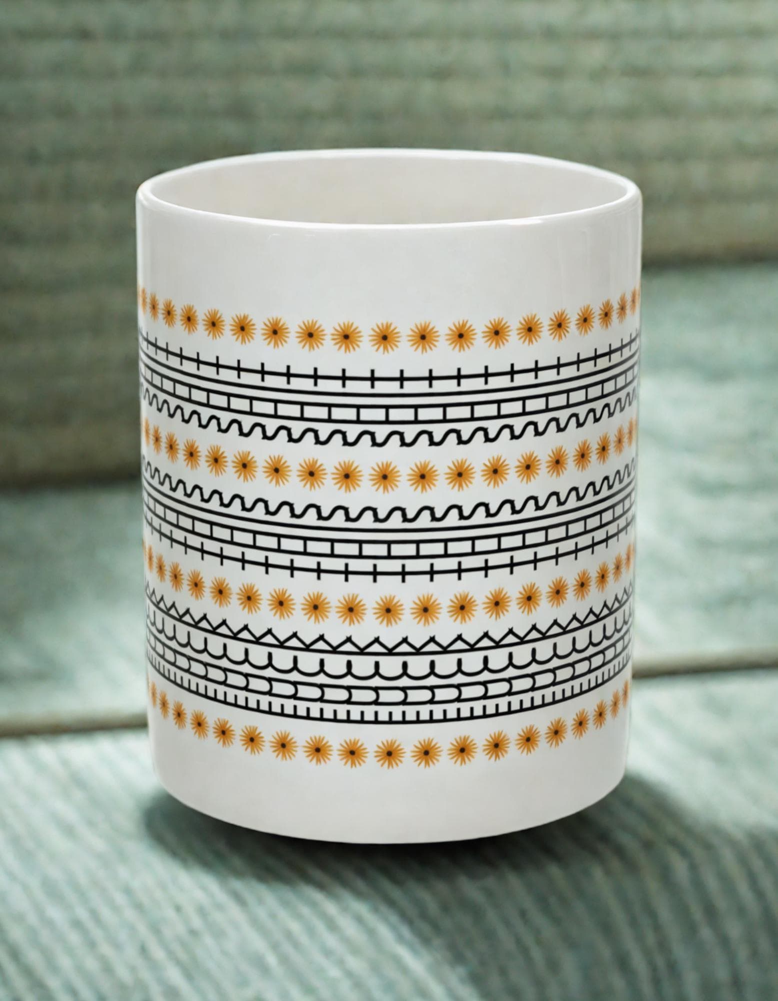 Floral Sunflower Wrap-around Coffee Mug – 