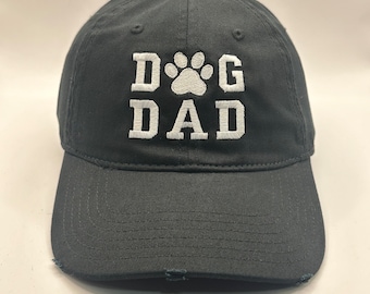 Embroidered  Vintage Cotton Twill Cap, Christmas gifts, Dog dad Father’s Day gift.