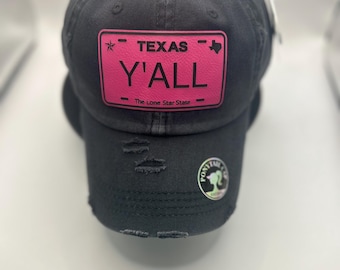License Plate tag Pony Tail Hat
