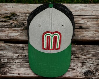 Mexico M Trucker Hat, Mexico Team Cap, Baseball Hat, Sports Fan Gift, Mexican Pride