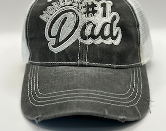 World's Best Dad Hat, #1 Dad Baseball Cap, Father's Day Gift, Dad Gift, Hat for Dad, Gift for Him, Dad Hat for Men