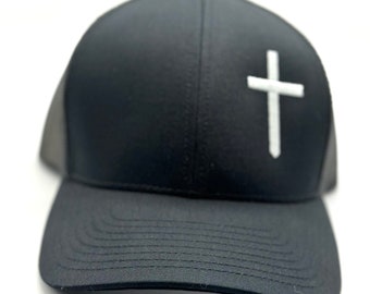 Religious Cross Trucker Hat, Faith-inspired Headwear, Christian Mesh Cap, Stylish Faithwear, Inspirational Baseball Hat